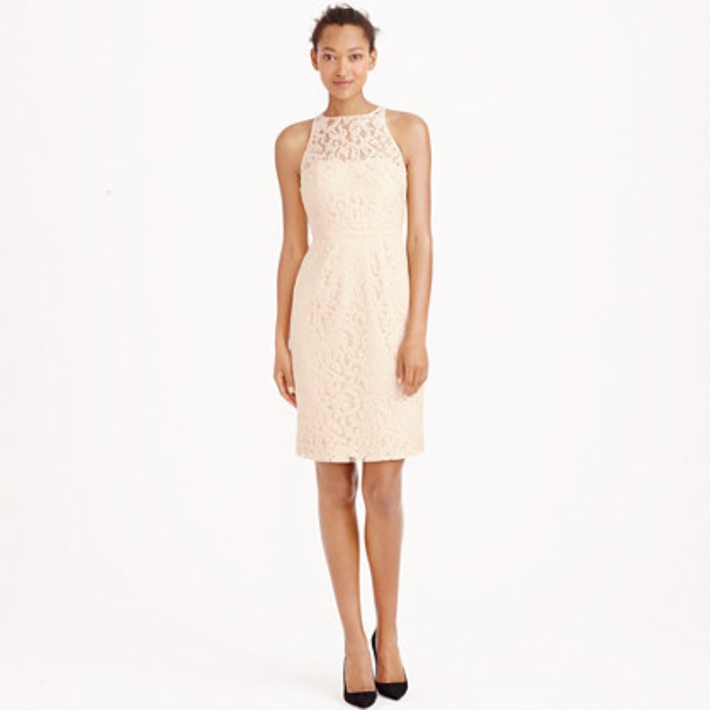 JCrew Pamela Dress Leavers Lace Cream Lace bride